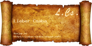 Lieber Csaba névjegykártya